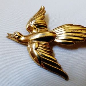 Forstner Gold plate on Sterling Silver 925 Bird Pin Brooch